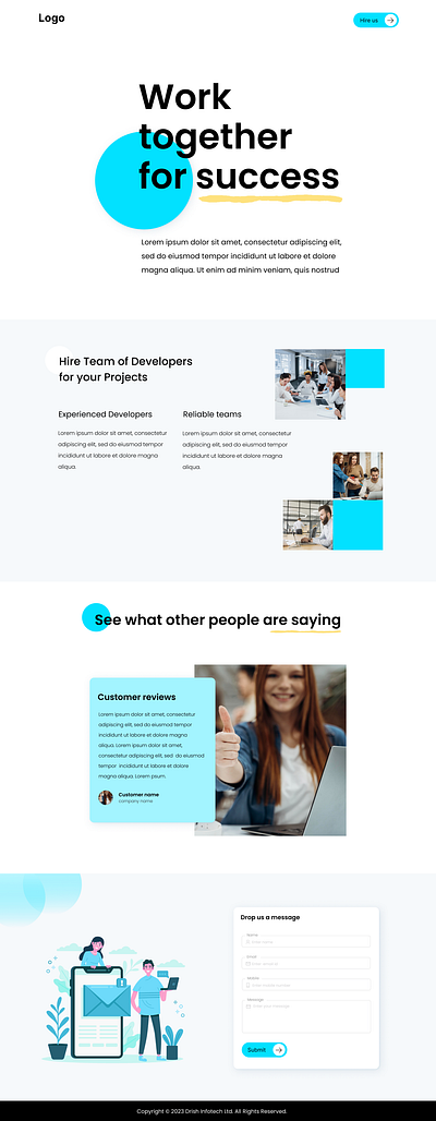 Hire developer for your company landing page branding design graphic design landing page typography ui vector