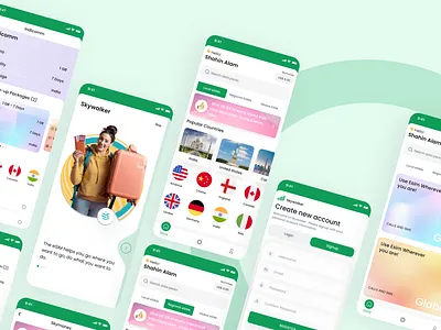 E-sim Application app application branding design e sim ui ui kit ux