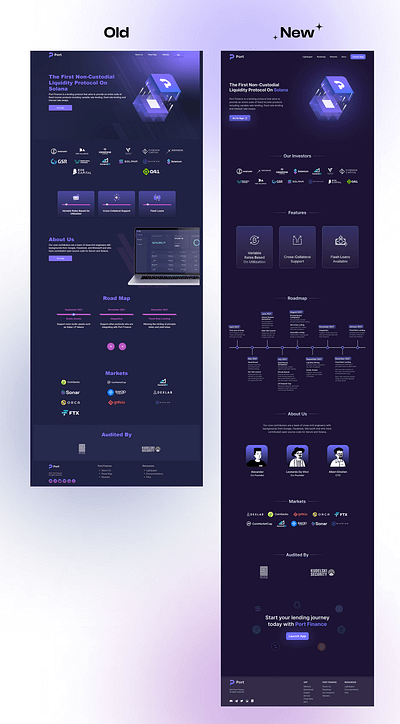 Port Finance Landing Page Redesign branding graphic design ui