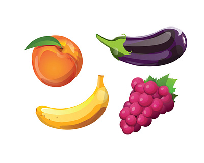 Vector fruits children illustration illustration ui vector