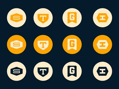 Saturday Type Club: Week 81 STGI badge blue clean cream lettering lettermark logo middle ground made mikey hayes modern saturday type club type wordmark yellow