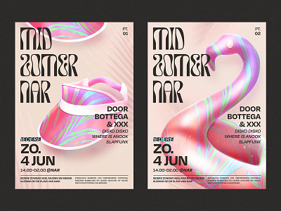 Poster design for summer club event 3d artists club dance event festival flamingo illustration orange party pink poster summer sun typography