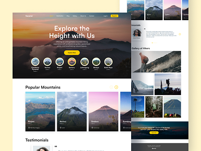 Mountaineering Travel Landing Page - Exploration hiking mountain mountaineering travel ui design uiux user interface web design