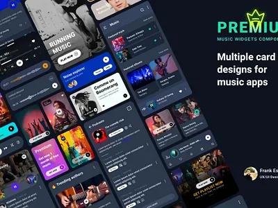 Music widgets components app cards dribbble figma layout music responsive ui ui ux userinterface ux uxdesign