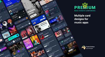 Music widgets components app cards dribbble figma layout music responsive ui ui ux userinterface ux uxdesign