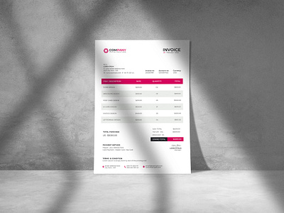 Corporate Invoice Template Design a4 bill brand identity business invoice clean corporate invoice invoice template modern print