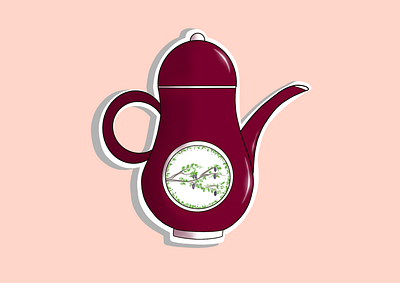 Fancy kitchen stuff: Teapot illustration kitchen sticker teapot