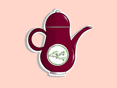 Fancy kitchen stuff: Teapot illustration kitchen sticker teapot