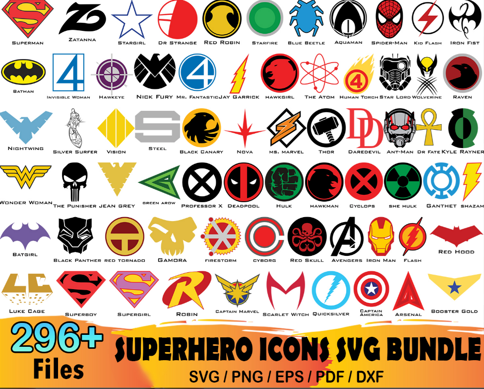 296+ Superhero Icons Svg Bundle by FreeSvgFilesCricut on Dribbble