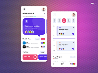 Project Management App design illustration ui