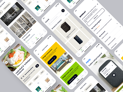 Euip mobile app app branding clean app click color design app home mobile mobile appm mobile ui product profie search setting ui ux