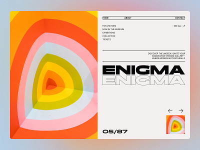 Enigma - Art Museum Website art branding graphic design landing page museum ui web design