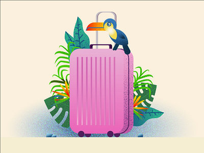 Cute suitcase illustration vector