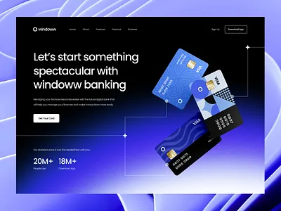 Windoww Bank Website bangking bank clean colorfull design finance financial landing page minimalist money ui ux website