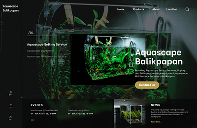 Aquascape Web Design aquascape dashboard design graphic design ui ux