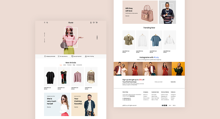 Guza E-Commerce Landing Page by vivek gajjar on Dribbble