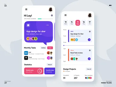 Project Management App app design ui