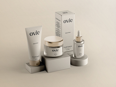 Ovie beauty brand identity cosmetics packaging