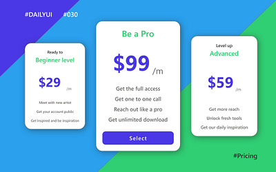 Daily UI, Day030 - Pricing adobexd dailyui dailyui030 dailyui100dayschallenge dailyuichallenge design designer dribbblers figma learning learntoimprove pricing seeyounextdesignday typography ui uidesign uiuxdesigner