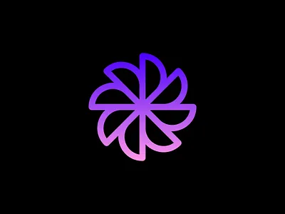 Abstract Flower Logo (For Sale) abstract app icon mark brand identity branding buy logo clean design flower geometric logo gradient logo for sale minimal minimalism minimalist modern proffesional premade logo simple symbol unused logo vector