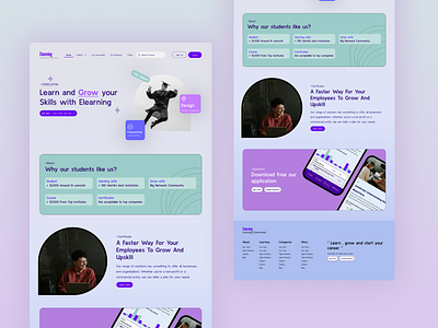 Elearning Platform // landing page// concept design elearning landing landing page product design ui ux website