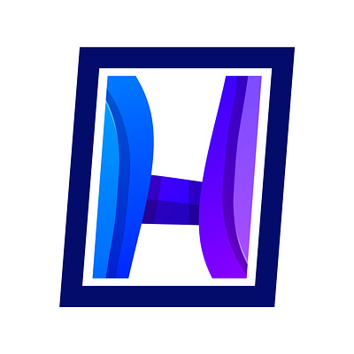 abstract letter h logo design graphic design illustration logo