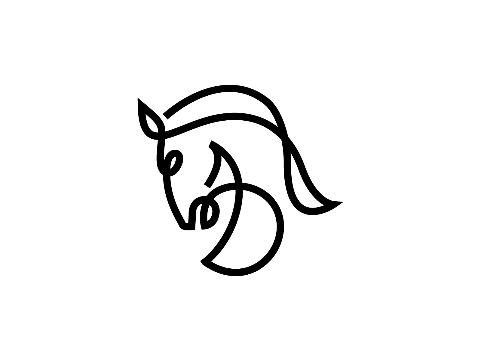 Horse logo One line drawing  Horse tattoo design Line drawing Horse  tattoo