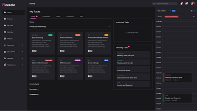 To-Do List Web App black theme branding dashboard graphic design list items ui web app