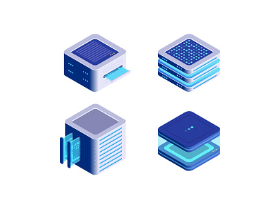 Isometric technology ai blockchain data graphic design illustration isometric server technology vector