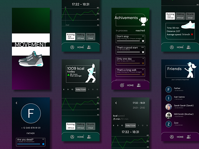 MOVEMENT - mobile app design activity app app app design branding design fitness app logo mobile app design movement app running app running app design ui uiux ux ux designer