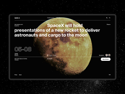 NEWS–X 3d aerospace app design branding desktop e commerce elegant graphic design grid minimal minimalism news site spacex ui ux web