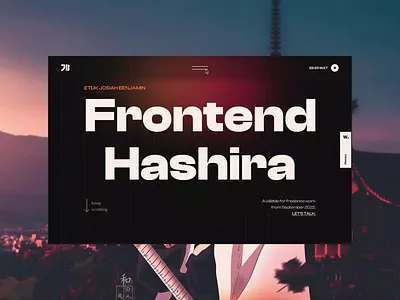 Frontend Hashira - Menu art direction interaction design menu ui animation web design