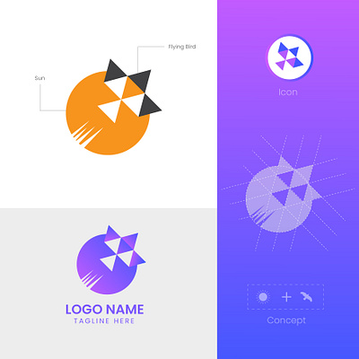 Flying bird logo design abstract logo app logo apps logo best logo bird icon logo bird logo branding design flying gradient logo graphic design icon iconic logo illustration logo logo designer minimal logo ui vector web logo