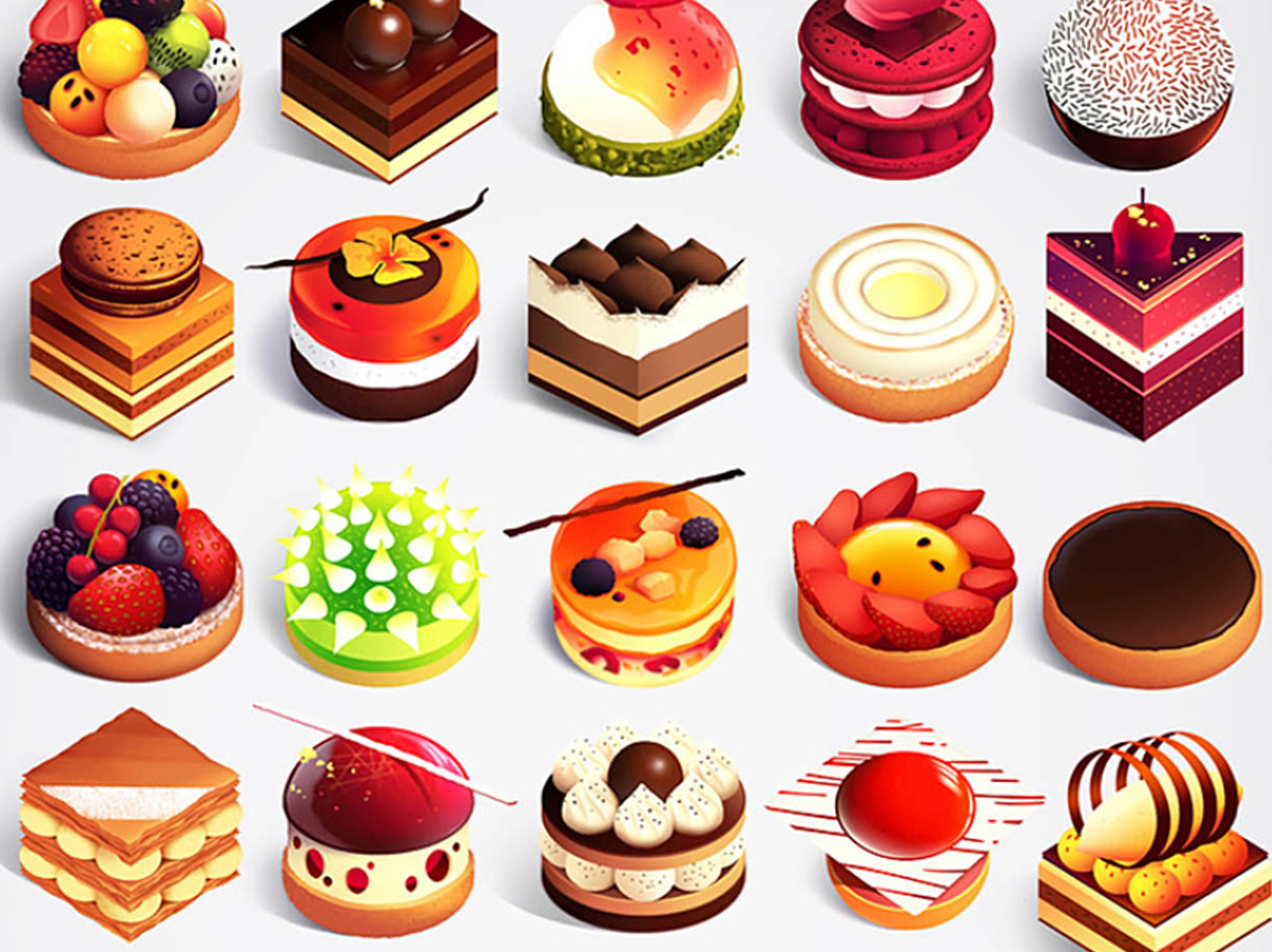 Pastries poster beautiful collection colorful cute deco dish france gradient illustration lifestyle lovely pastry patisserie photoshop poster recipe restauration sweet travel