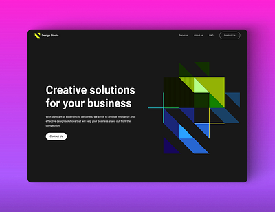 Design studio website aesthetic branding business creative solutions dark theme design illustration logo site ui usability web design