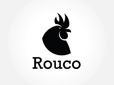 Rouco animal black bold brand brand design brand identity branding branding design cock design flat illustration logo masculine minimum murga rooster vector