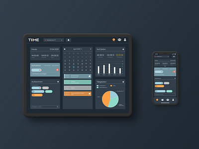 TIIME - Dark Mode app time tracking ui ux