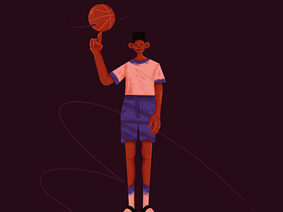 Baller 🏀 2d adobe illustrator afro art basketball character character design clean design digital art illustration sports texture