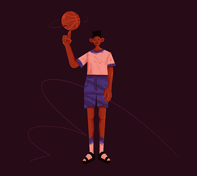 Baller 🏀 2d adobe illustrator afro art basketball character character design clean design digital art illustration sports texture