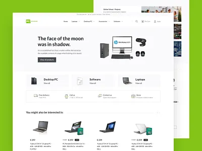 Refurbished computers online shop computer design e commerce homepage laptop modern online refurbished shop store ui ux ui design web design