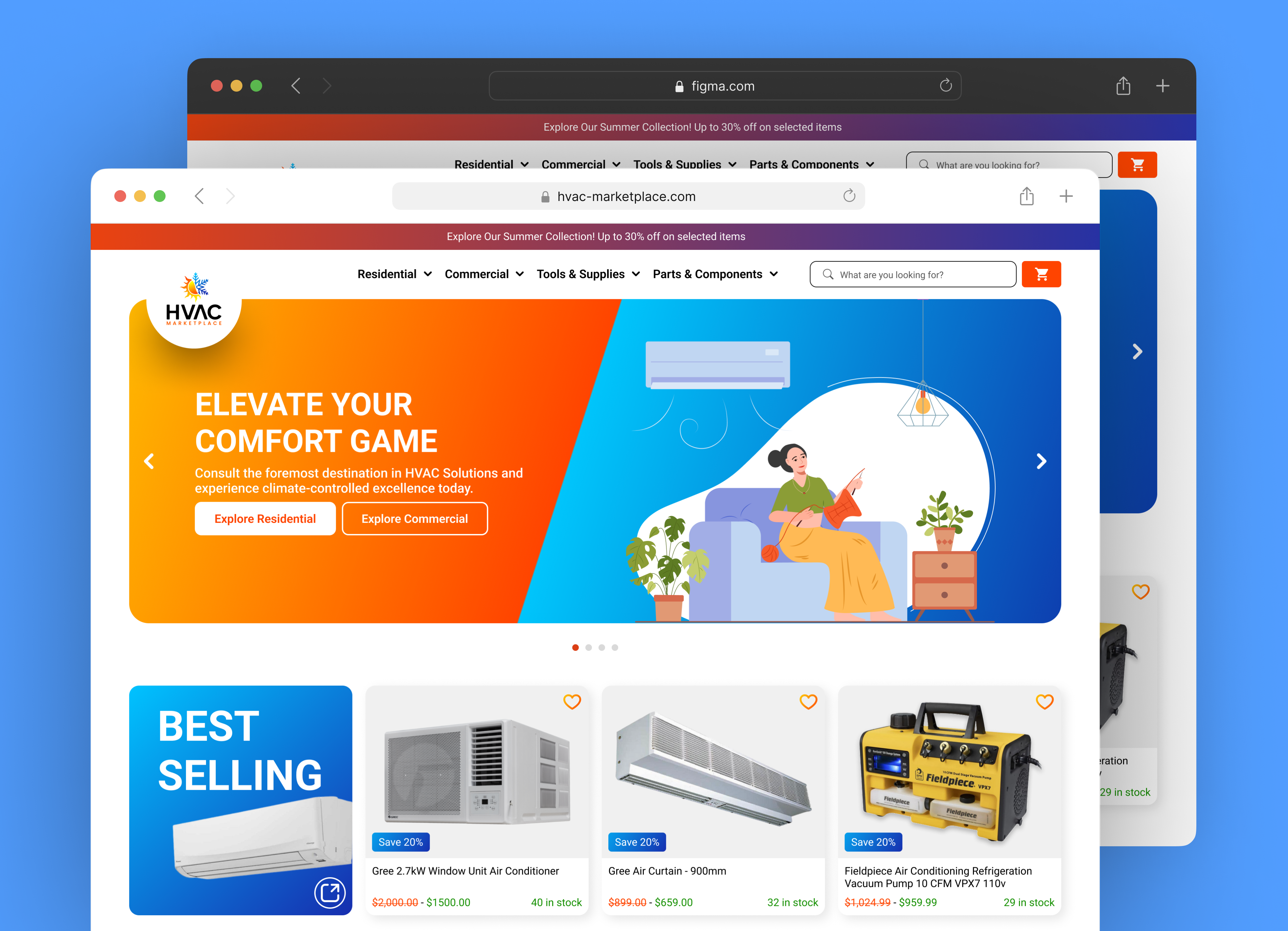 E-Commerce: Marketplace website ac air conditioner branding design figma graphic design marketplace minimal modern new new ui trend trending ui ui design ux web design website website design
