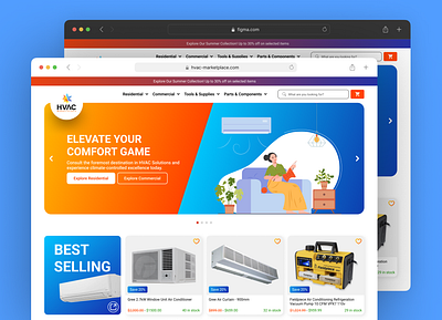 E-Commerce: Marketplace website ac air conditioner branding design figma graphic design marketplace minimal modern new new ui trend trending ui ui design ux web design website website design