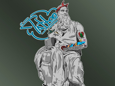 Sticker #1 "Tattoo" character design illustration photoshop raster graphics