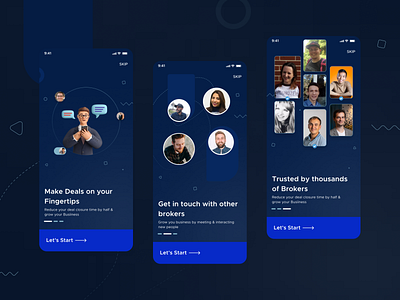 Onboarding Screens of Real Estate Mobile Application application building first time user mobile app onboarding onboarding screen property real estate ui ux