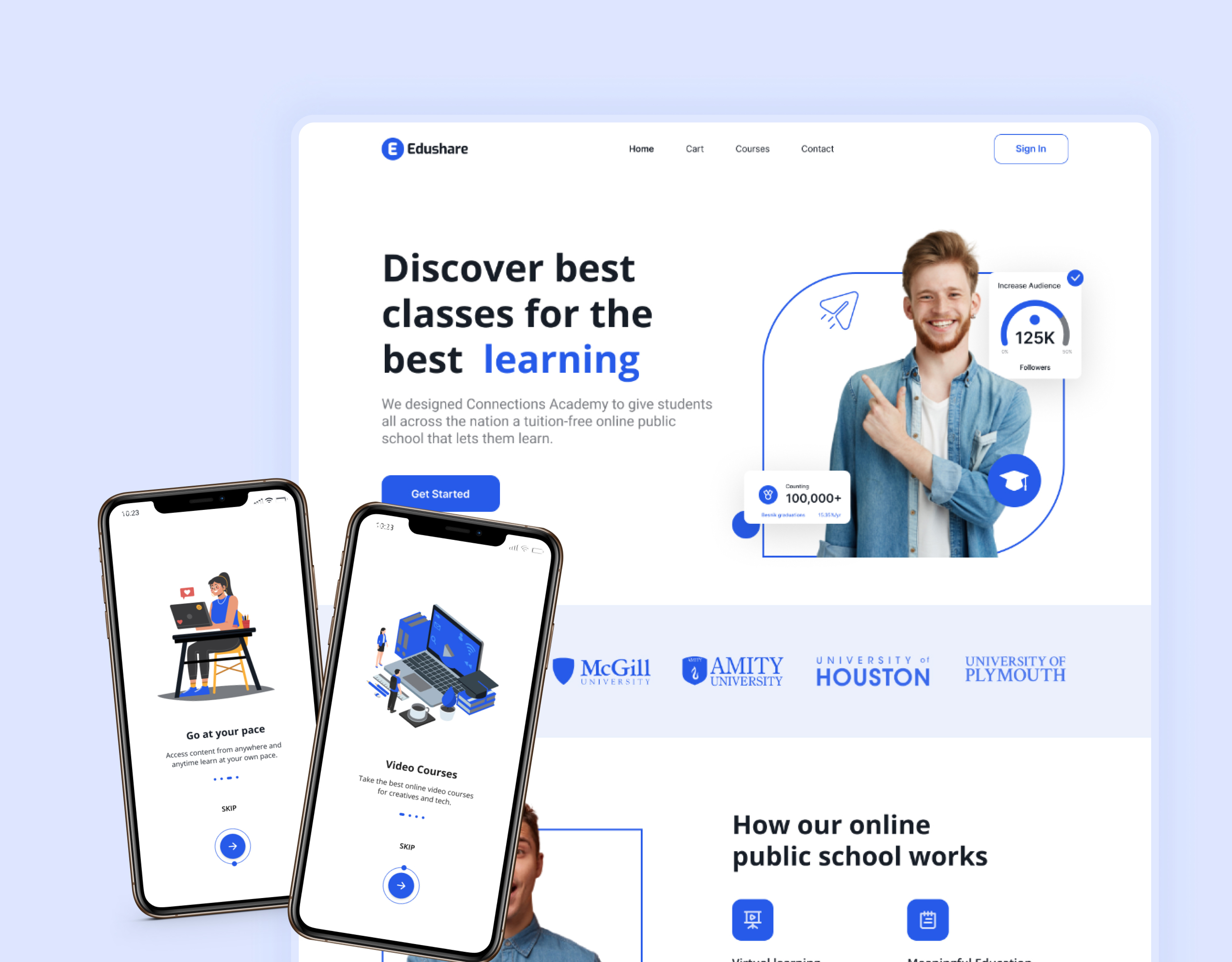 E-Learning Web & App Ui Design 3d animation app branding design figma graphic design illustration lendingpage logo mobile app motion graphics ui ui design uiux web web design xd