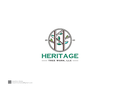 HERITAGE company graphic design green logo logo design minimal modern logo nature