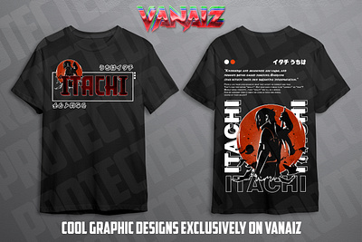 Tshirt Design (front and back) anime branding graphic design itachi itachiuchiha naruto tshirt tshirtdesign