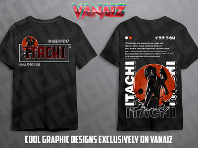 Tshirt Design (front and back) anime branding graphic design itachi itachiuchiha naruto tshirt tshirtdesign