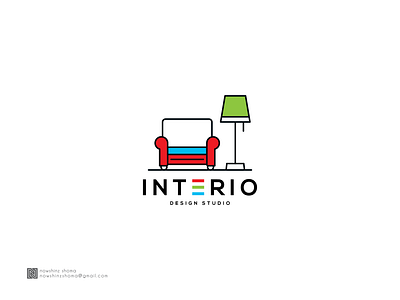 Interio Studio company graphic design intrior logo line art logo logo design modern logo