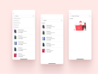 Daily UI 022 - Search app branding daily daily ui daily ui 22 dailyui dailyui022 design ecommerce figma illustrations mobileapp search search result ui uiux user interface